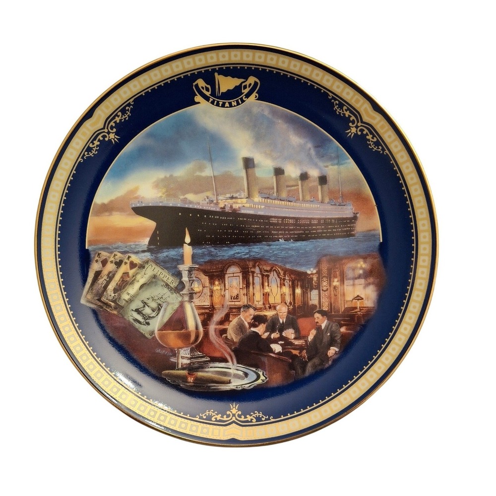 Bradford Exchange Titanic The Smoking Room Collector Plate James Griffin 10454A